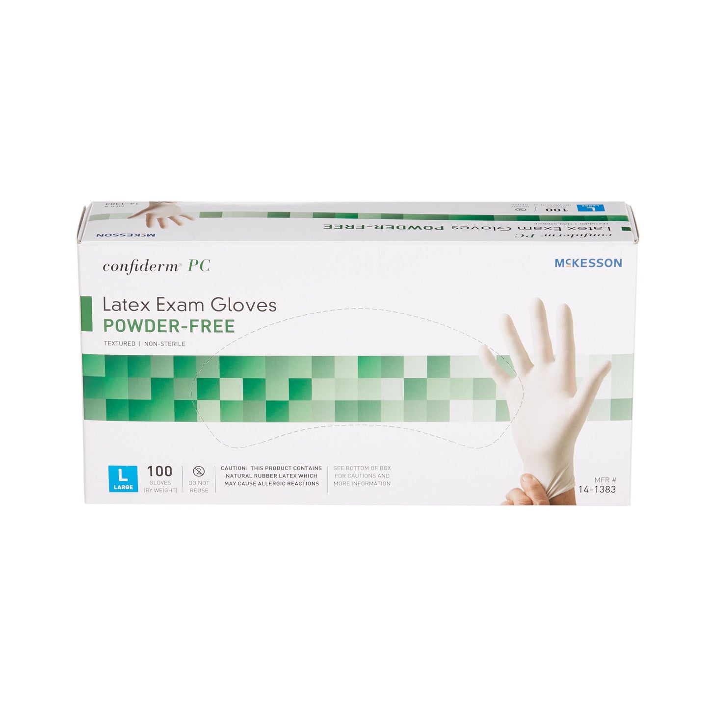 McKesson Confiderm® Latex Exam Glove, Large, Ivory 14-1383