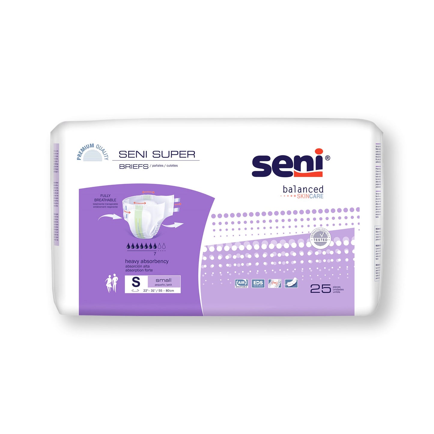 Unisex Adult Incontinence Brief Seni® Super Small Disposable Heavy Absorbency - S-SM25-BS1