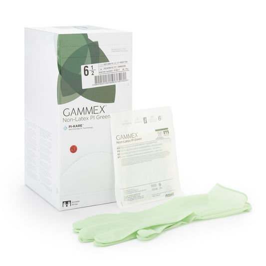 Surgical Glove GAMMEX® Non-Latex PI Green Size 6.5 Sterile Polyisoprene Standard Cuff Length Micro-Textured Light Green Chemo Tested - 20685265