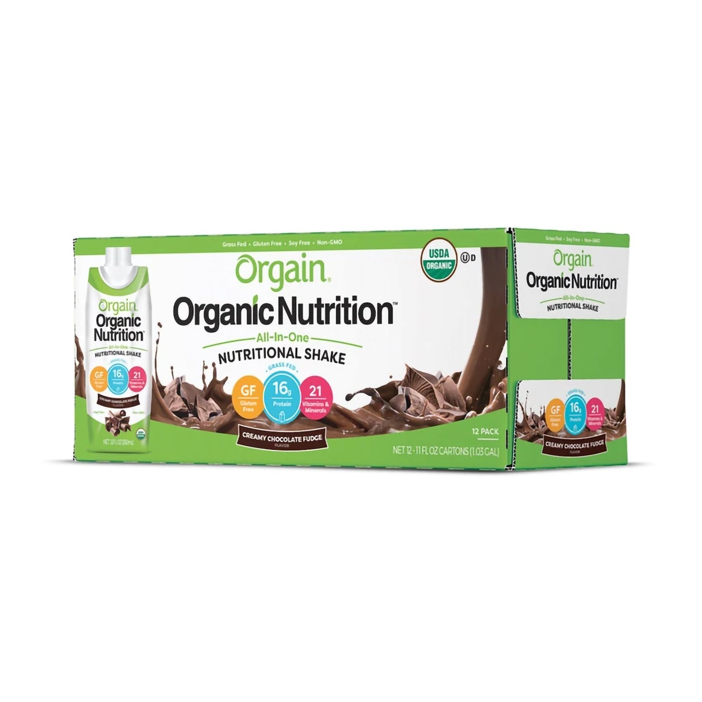 Orgain® Organic Nutrition™ Chocolate Nutritional Shake, 11-ounce carton 860547000013