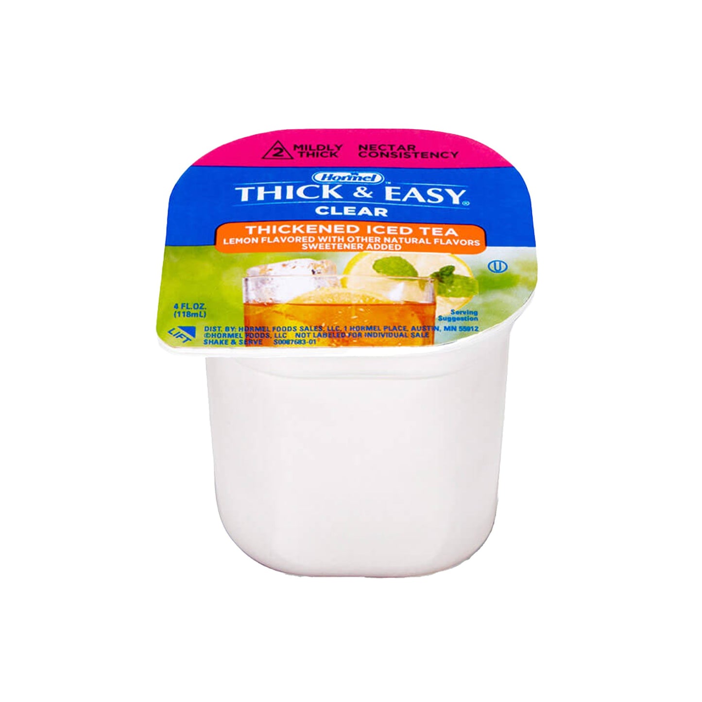 Thickened Beverage Thick & Easy® 4 oz. Portion Cup Iced Tea with Lemon Flavor Liquid IDDSI Level 2 Mildly Thick - 28259
