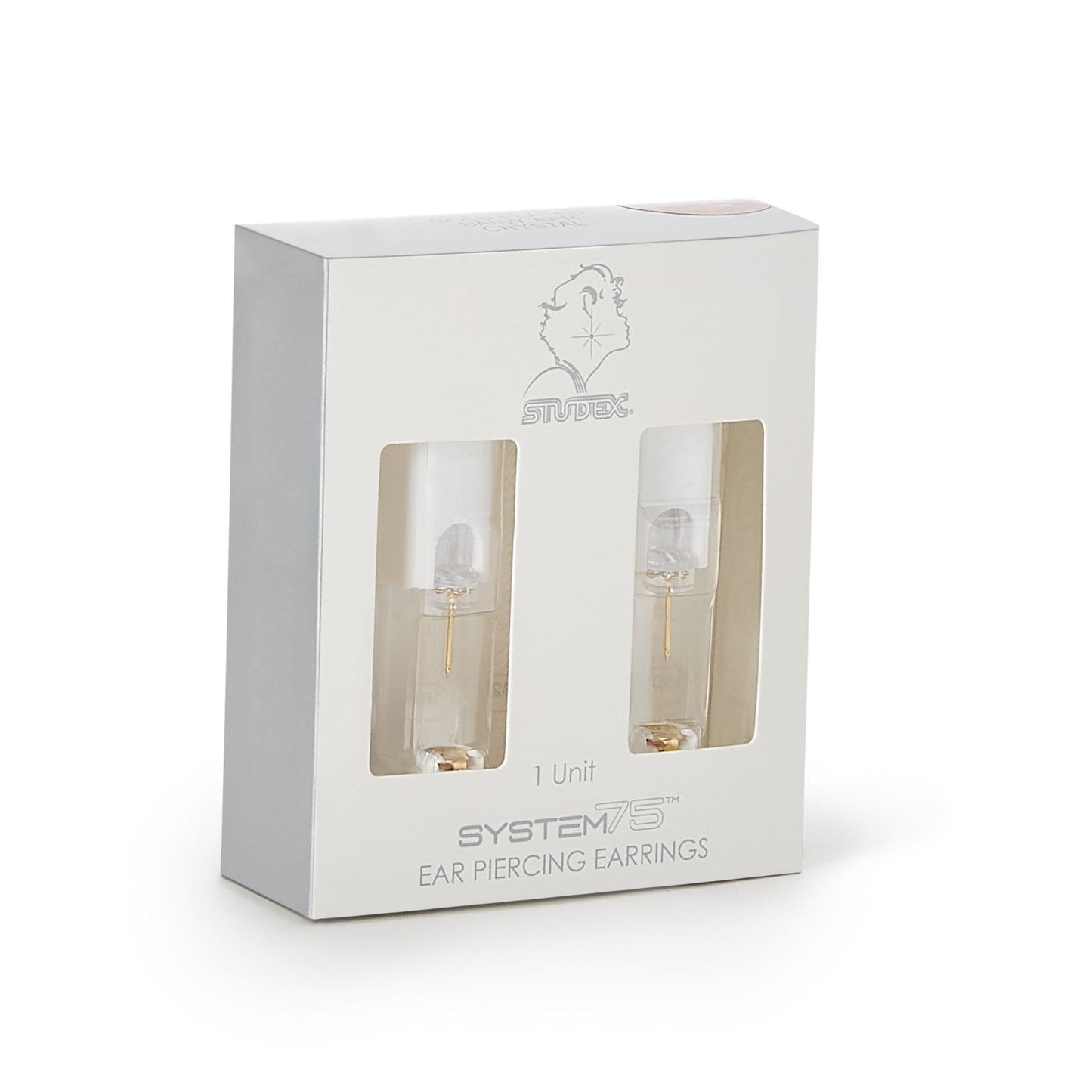 Ear Piercing Stud System 75™ 24K Gold Plated Stainless Steel Crystal April Birthstone Daisy Mount 126