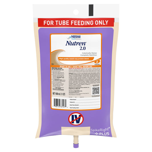 Nutren® 2.0 Tube Feeding Formula, 1000 mL Ready to Hang Prefilled Container 00798716441469