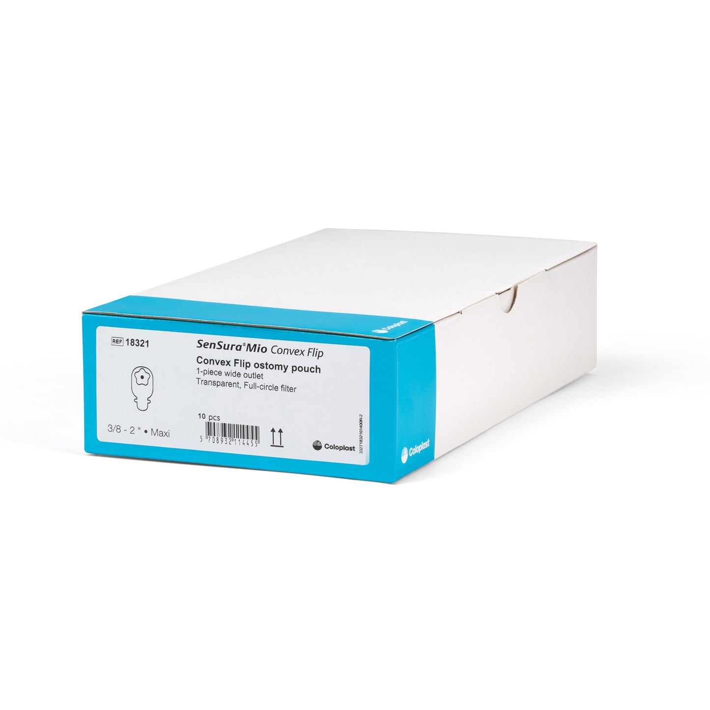 SenSura® Mio Convex Flip 1-Piece Transparent Ostomy Pouch, 10 – 50 mm Stomas 18321