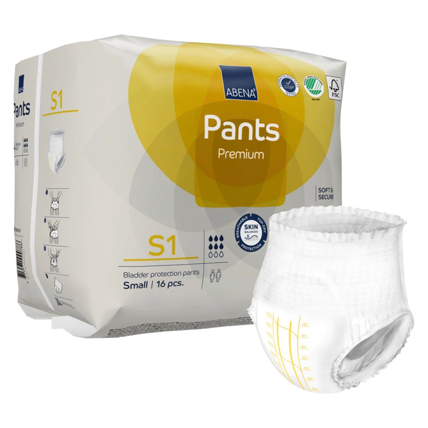 Abena® Premium Pants S2 Incontinence Brief, Small 1000021319