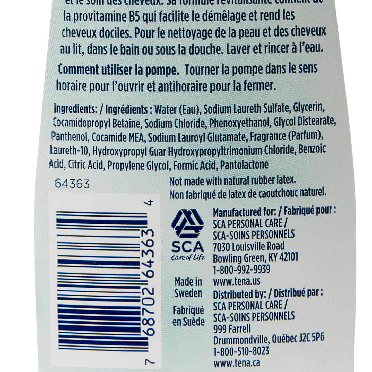 Tena® Scented Shampoo and Body Wash, 16.9 oz. Pump Bottle 64363