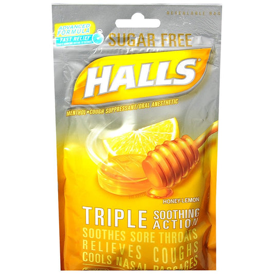 Cold and Cough Relief Halls® Sugar-Free 7.6 mg Strength Lozenge 25 per Bag - 31254662213