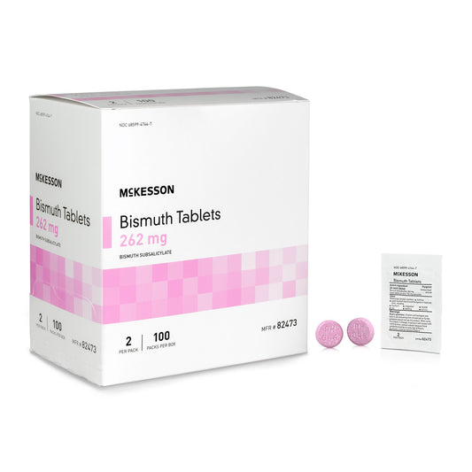 Anti-Diarrheal McKesson Brand 262 mg Strength Tablet 100 per Box - 82473
