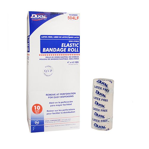 Elastic Bandage Dukal™ 4 Inch X 4-1/2 Yard Clip Detached Closure Tan NonSterile Standard Compression - 504LF