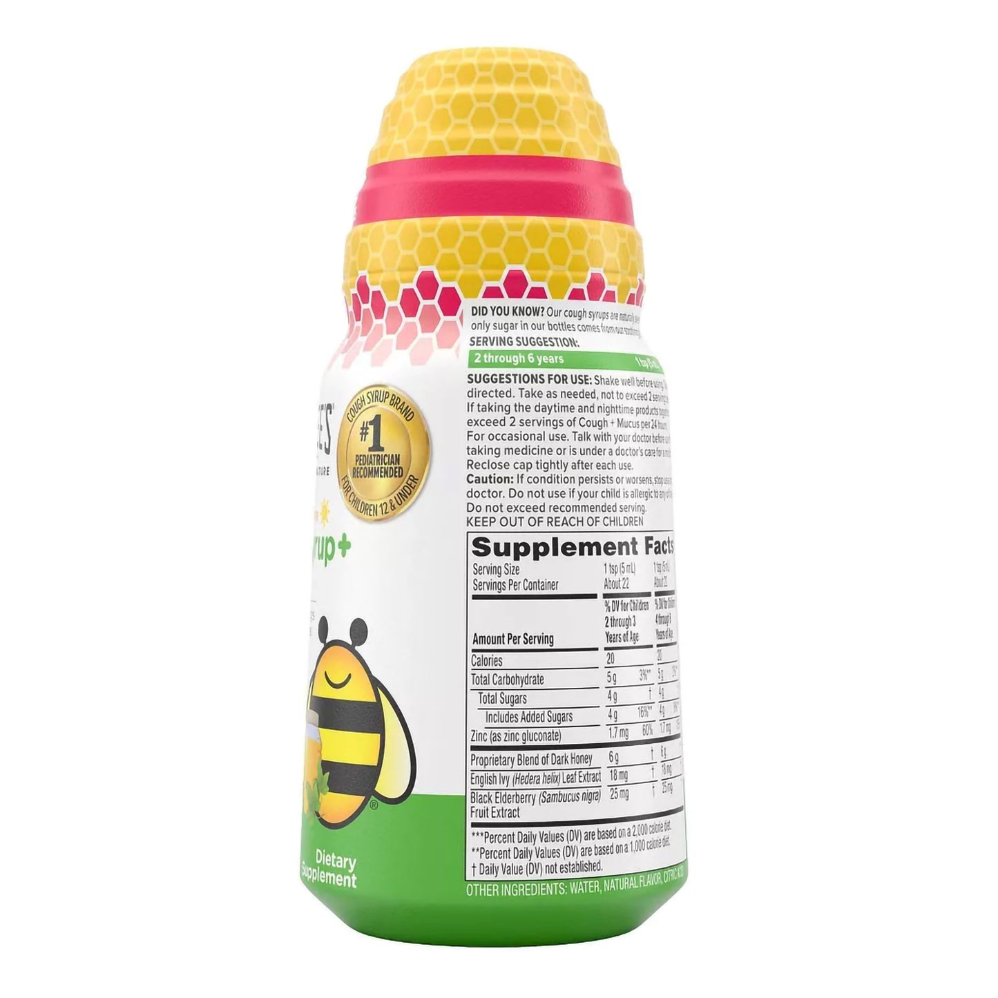 Zarbee's Children's Daytime Cough Syrup + Mucus, Mixed Berry, 4-ounce bottle 30045066407