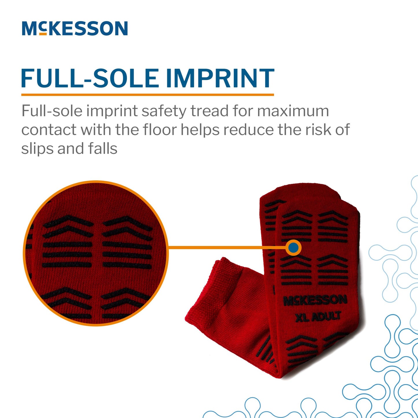 Slipper Socks McKesson Unisex Adult X-Large Double Tread Single Patient Use Red 16-XL-3811-D