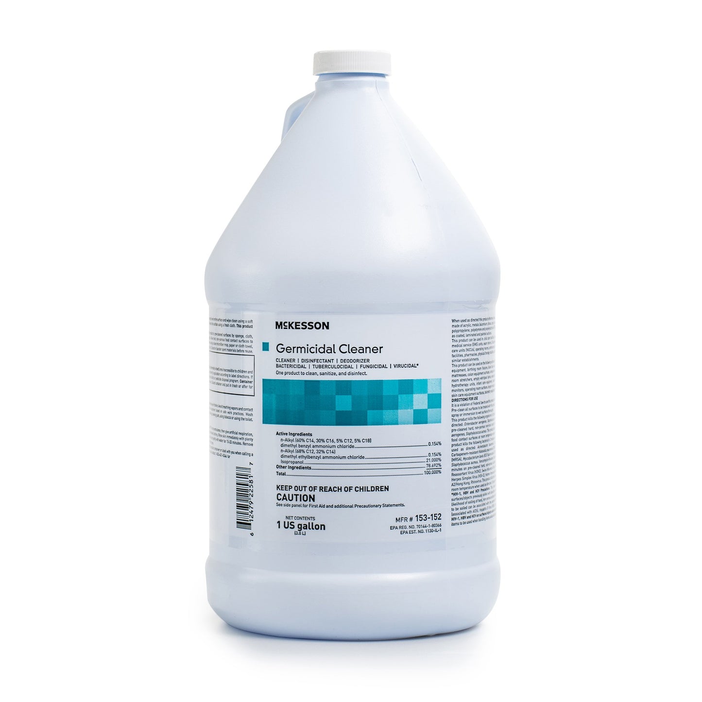 Surface Disinfectant Cleaner McKesson Alcohol Based Manual Pour Liquid 1 gal. Jug Alcohol Scent NonSterile - 153-152
