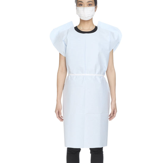 Patient Exam Gown McKesson One Size Fits Most Blue Disposable - 18-842