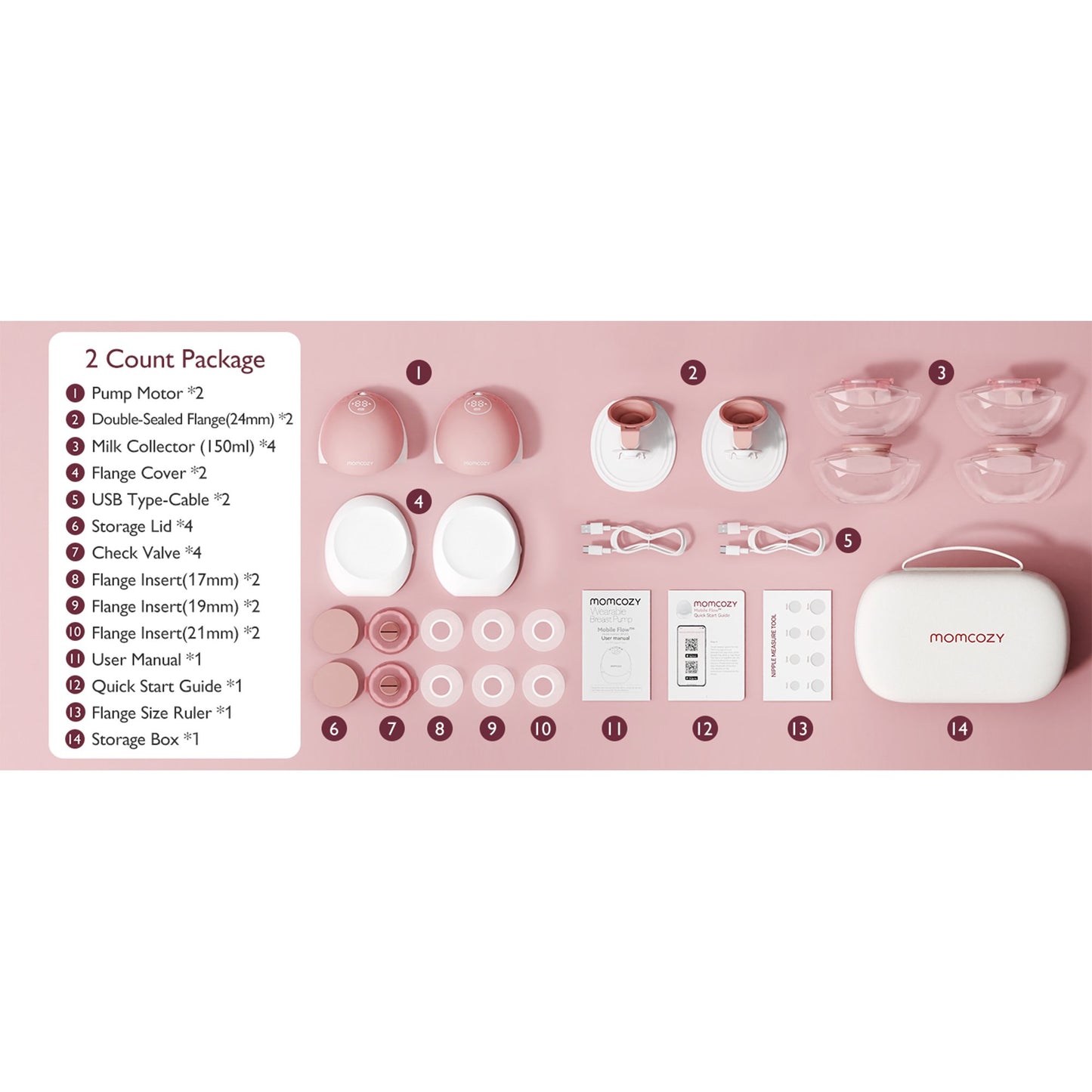 Hands Free Double Electric Breast Pump Momcozy Mobile Flow™ M9 BP269-NR71BA-A