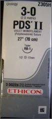 J & J Healthcare Systems PDS II Suture with Needle Z305H, Box of 36