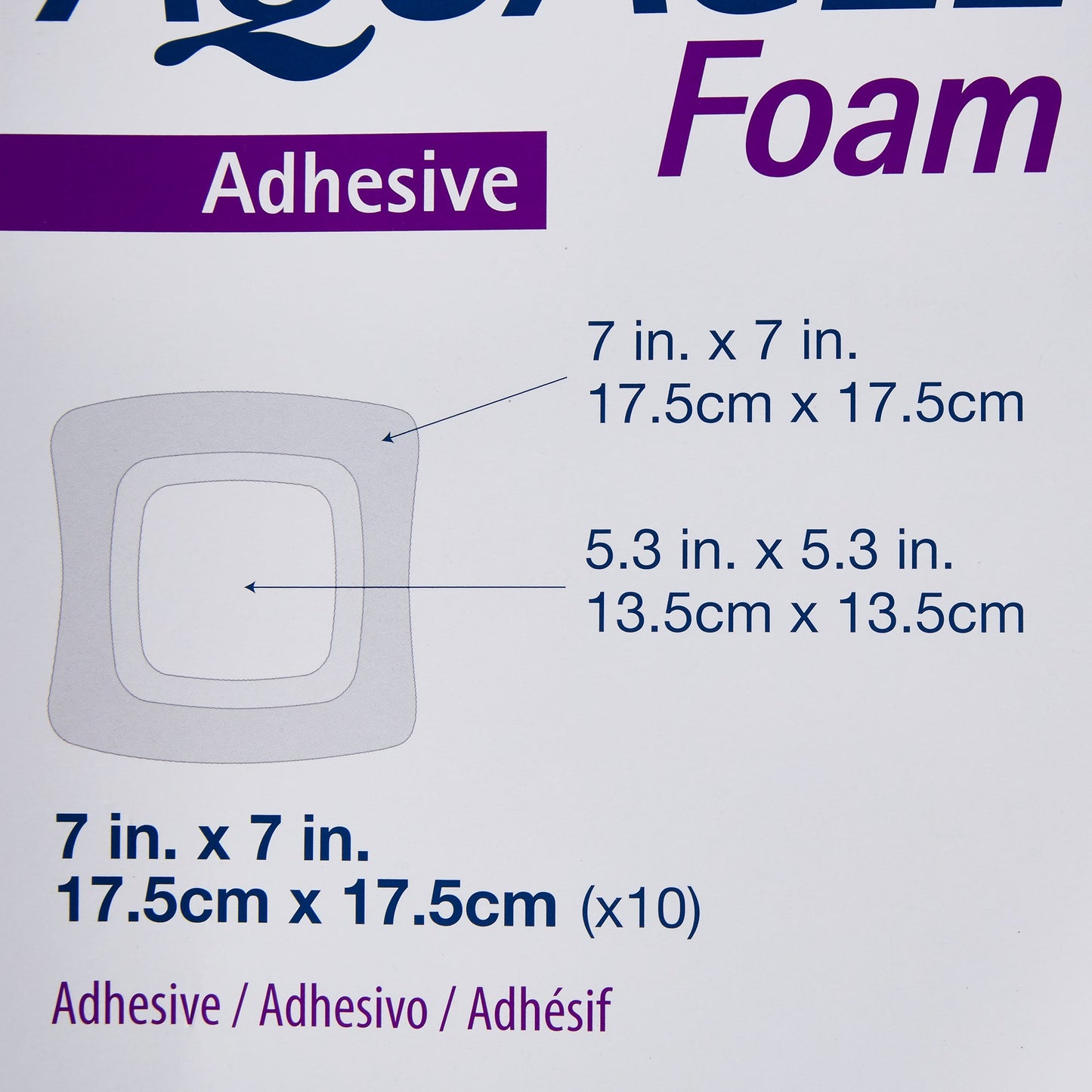 Aquacel® Silicone Adhesive with Border Silicone Foam Dressing, 7 x 7 Inch 420621