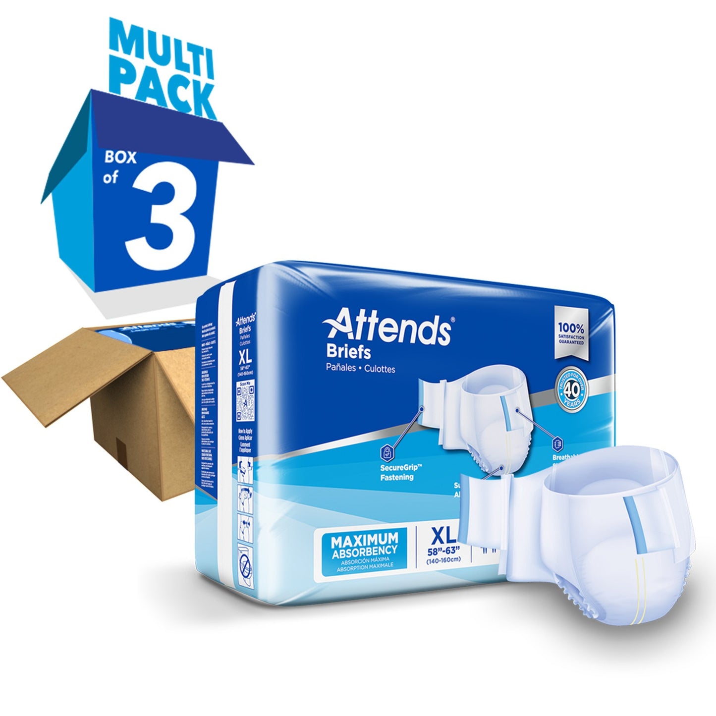 Attends® Heavy Absorbency Briefs, Extra Large DDA40