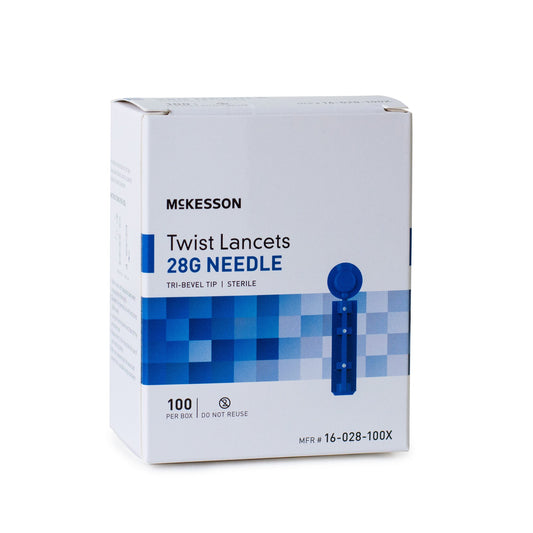 Lancet for Lancing Device McKesson 28 Gauge Non-Safety Twist Off Cap Finger - 16-028-100X