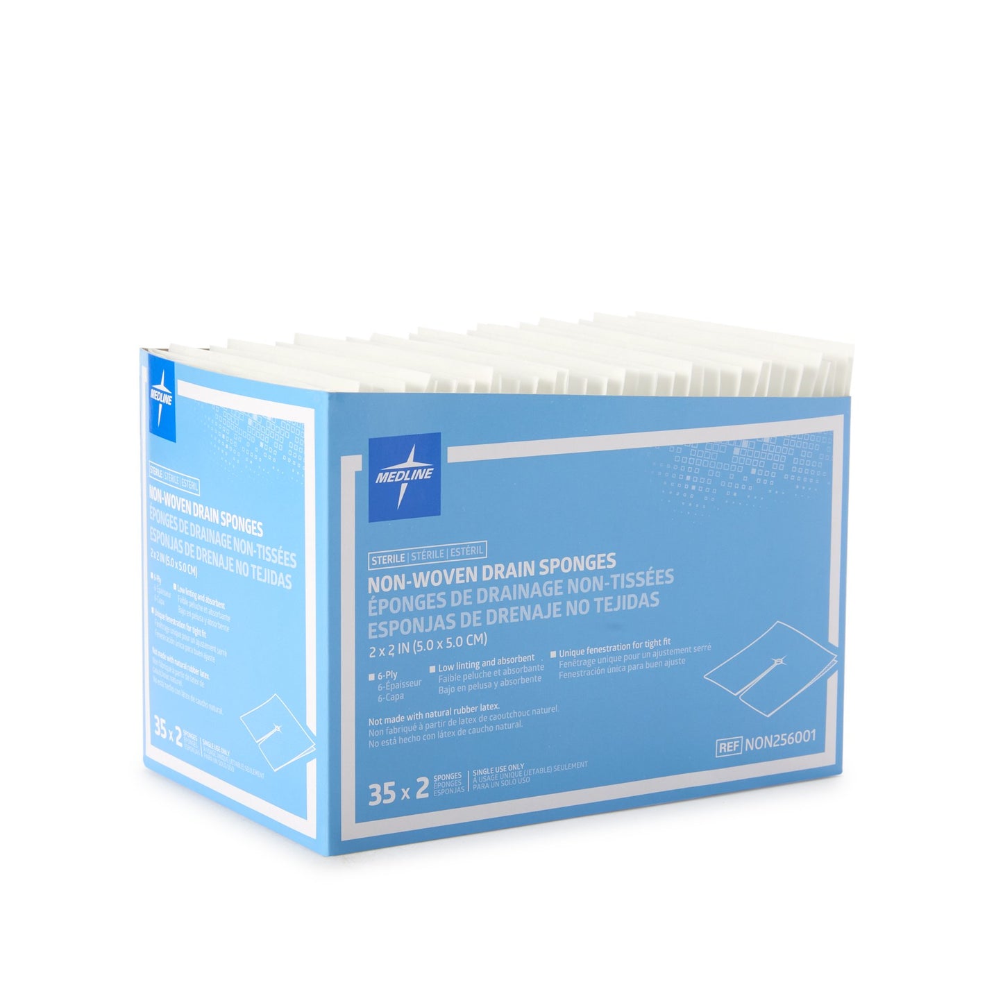 I.V. Sponge Medline 2 X 2 Inch 6-Ply Sterile 2 per Pack NON256001