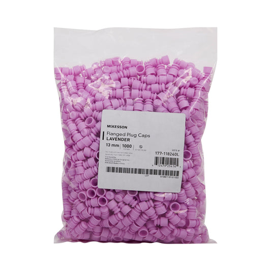 McKesson Tube Closure Flanged Plug Cap Lavender Polyethylene 1000 per Bag 177-118240L