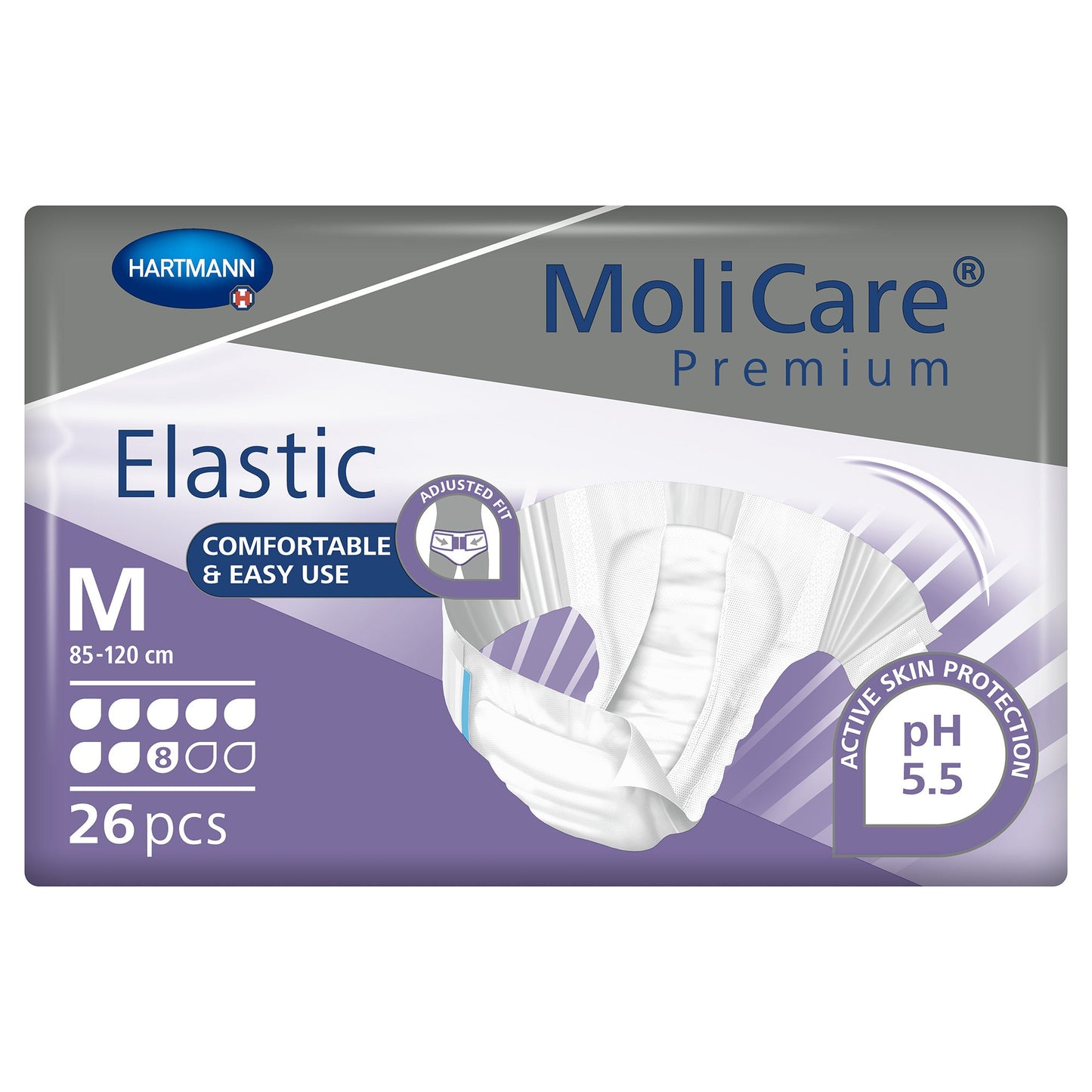 MoliCare® Premium Elastic 8 Drop Absorbency Incontinence Briefs, Medium 165472