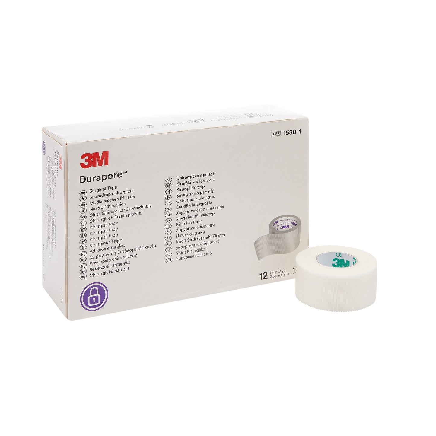 3M™ Durapore™ Silk-Like Cloth Medical Tape,1 Inch x 10 Yard 1538-1