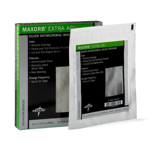 Silver Alginate Dressing Maxorb® Extra Ag+ 4 X 4-3/4 Inch Rectangle Sterile - MSC9445EP