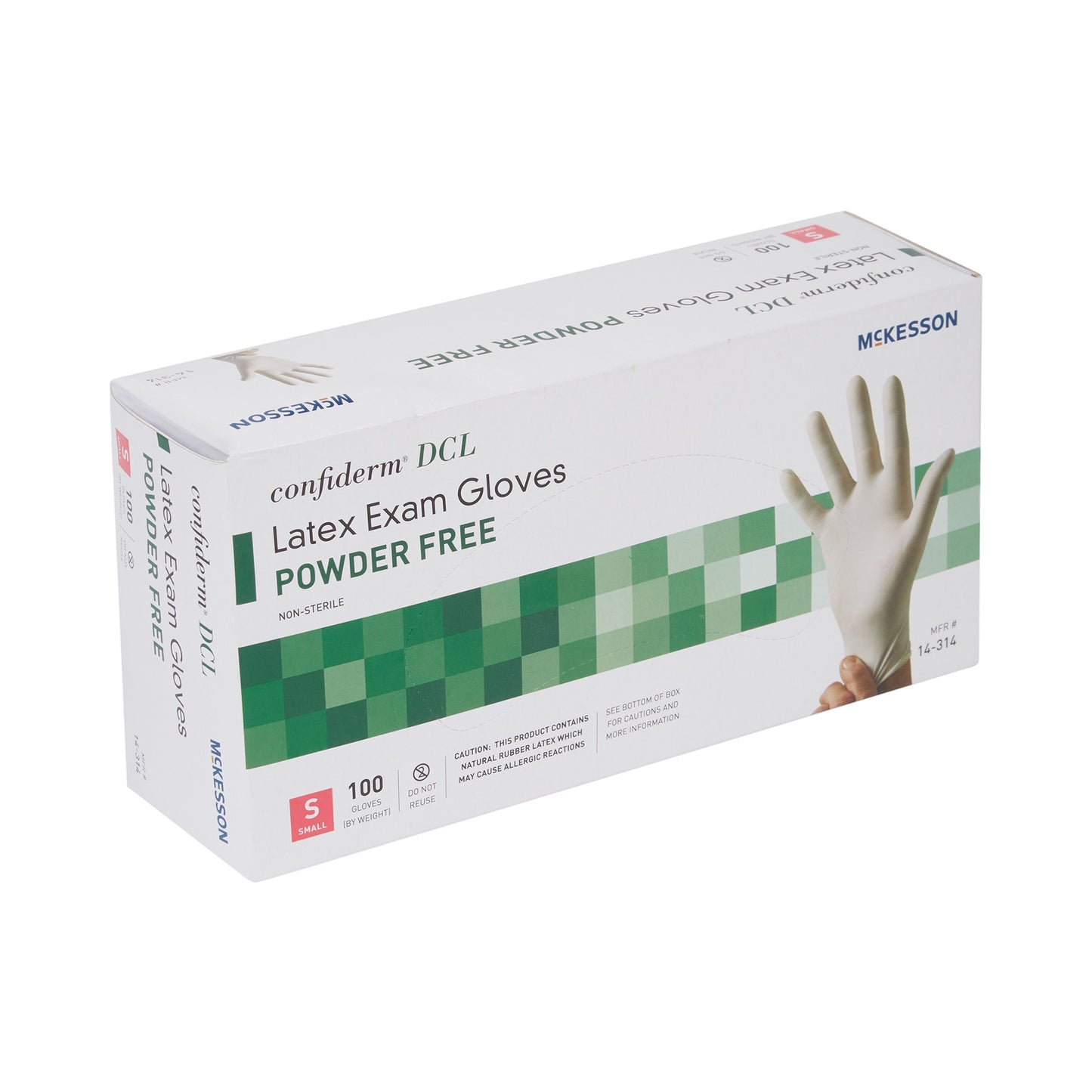 McKesson Confiderm® Latex Exam Glove, Small, Ivory 14-314