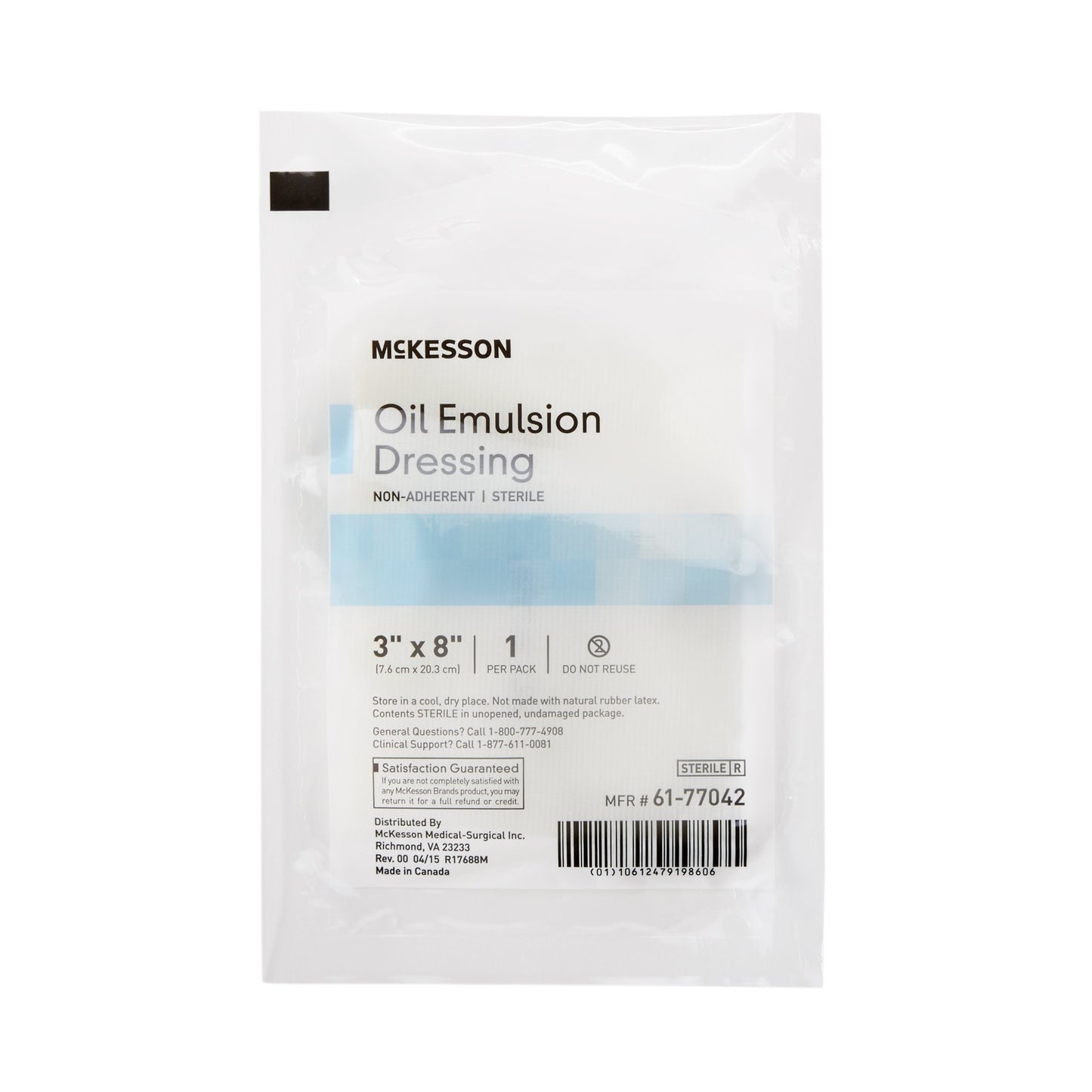 McKesson Oil Emulsion Impregnated Dressing, 3 x 8 Inch 61-77042