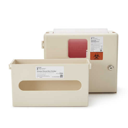 Sharps Container Cabinet / Wall Enclosure with Glove Box McKesson Prevent® Polypropylene Wall Mount Locking - 2265