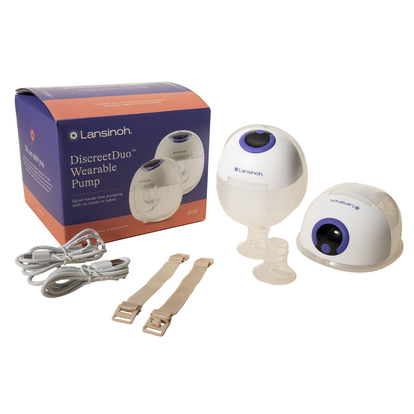 Hands Free Double Electric Breast Pump Lansinoh® DiscreetDuo™ 53751