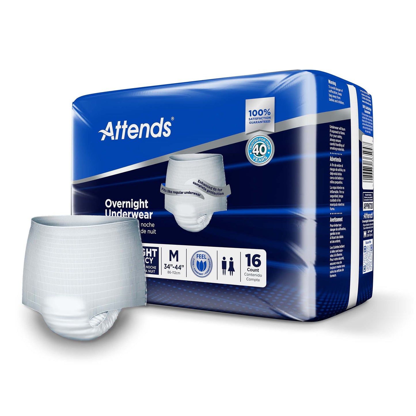 Attends® Overnight Underwear with Extended Wear Protection, Medium APPNT20