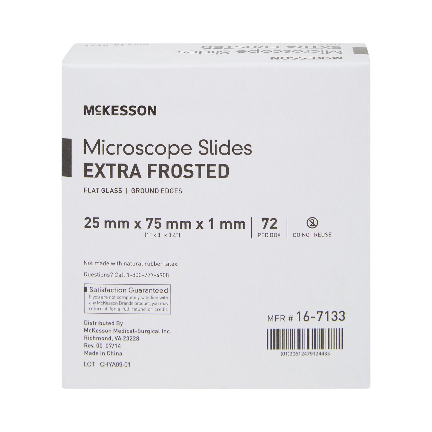 McKesson Glass Microscope Slide, 1 x 3 Inch x 1 mm 16-7133