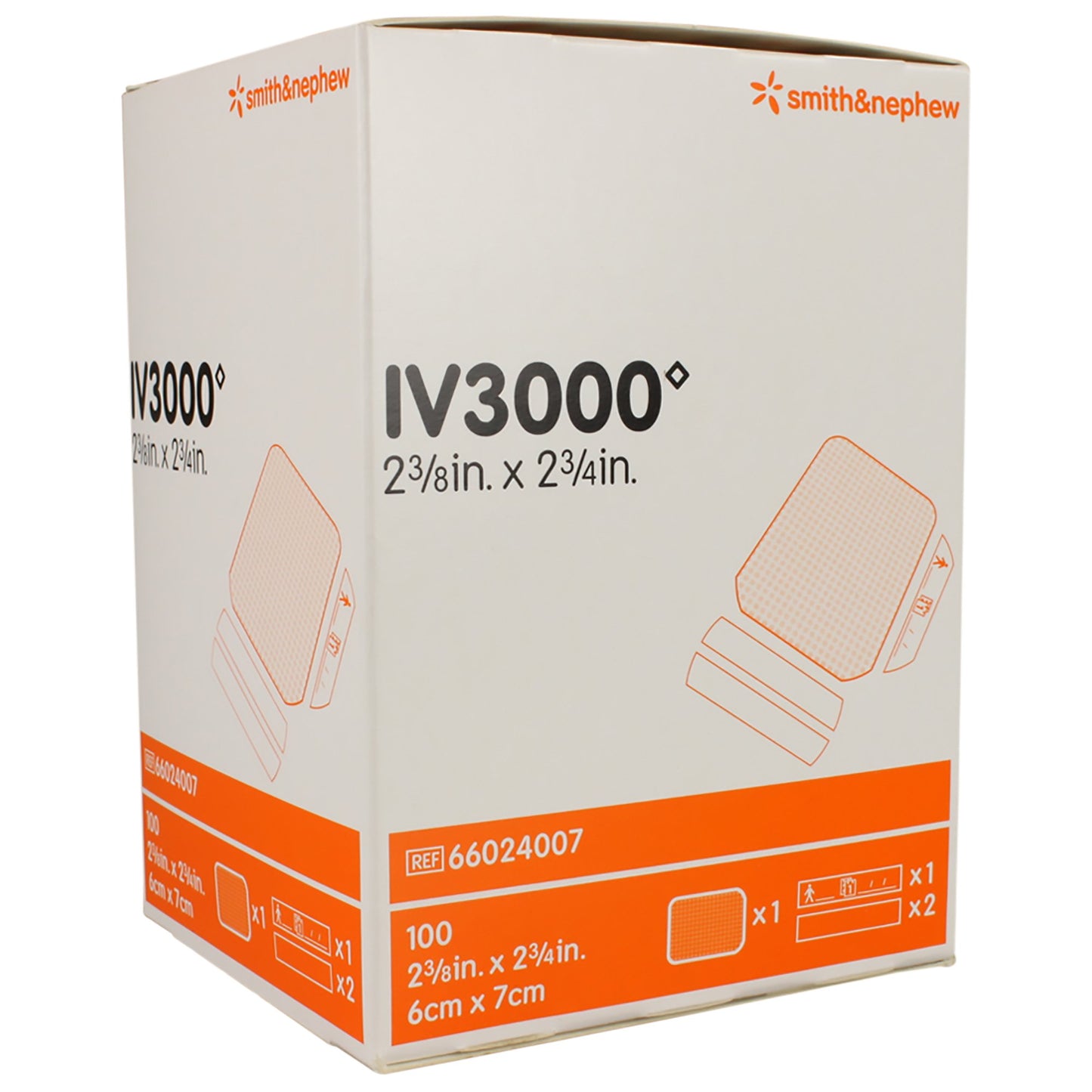 IV3000™ 1-Hand Peripheral Catheter Dressing, 2-3/8 x 2¾ Inch 66024007