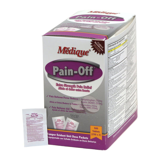 Pain Relief Pain-Off® 250 mg - 250 mg - 65 mg Strength Acetaminophen / Aspirin / Caffeine Tablet 250 per Box - 22813