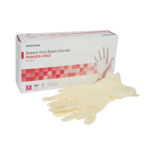 McKesson Brand McKesson Stretch Vinyl Exam Glove, Small, Ivory 14-814, Case of 1000