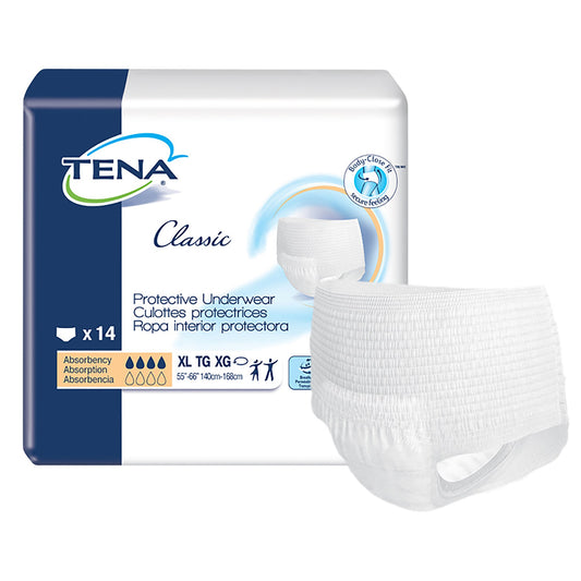 Unisex Adult Absorbent Underwear TENA® Classic Pull On with Tear Away Seams X-Large Disposable Moderate Absorbency - 72516