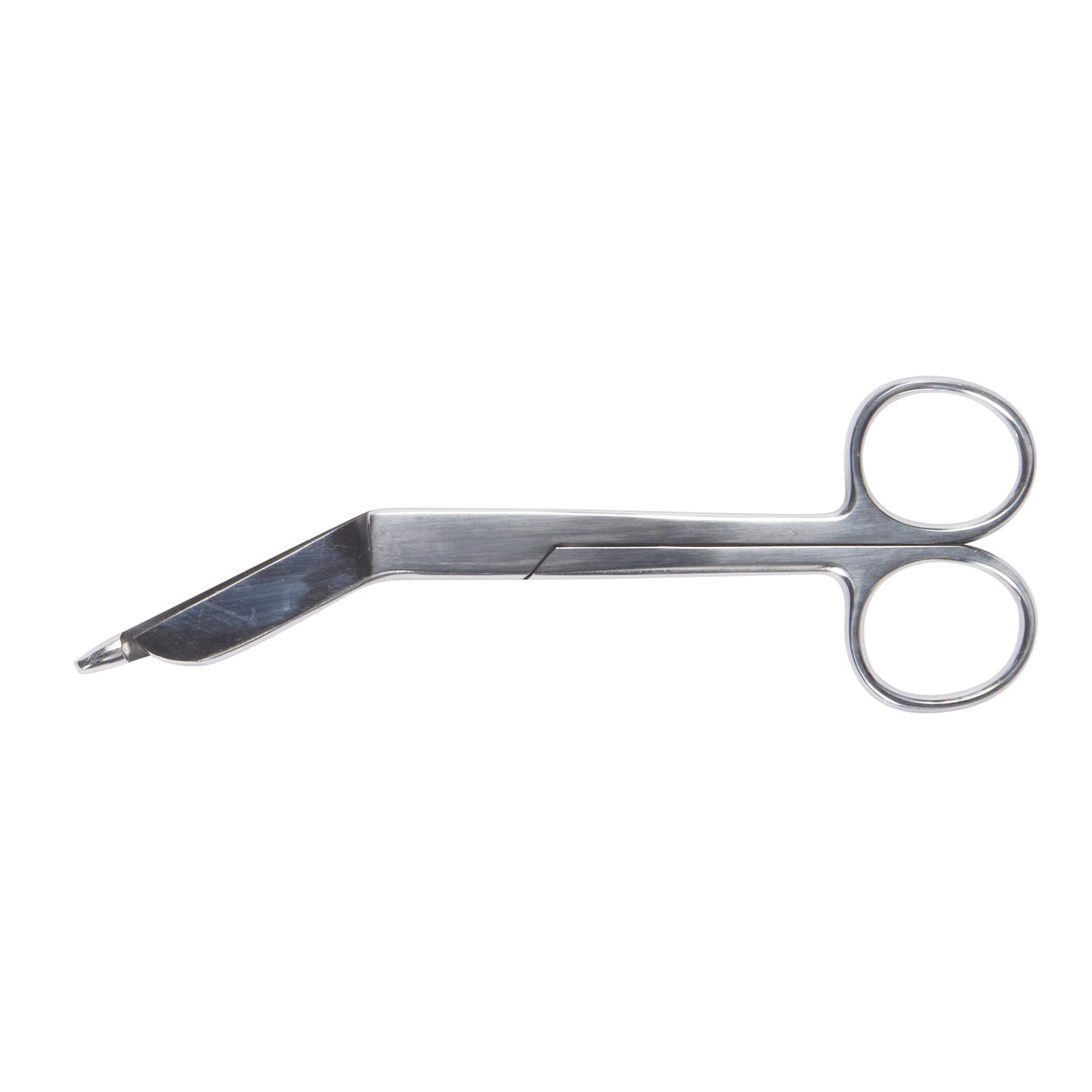 Bandage Scissors McKesson Lister 5-1/2 Inch Length Office Grade Stainless Steel NonSterile Finger Ring Handle Angled Blunt Tip / Blunt Tip - 43-2-231