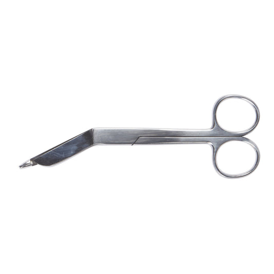 Bandage Scissors McKesson Lister 5-1/2 Inch Length Office Grade Stainless Steel NonSterile Finger Ring Handle Angled Blunt Tip / Blunt Tip - 43-2-231