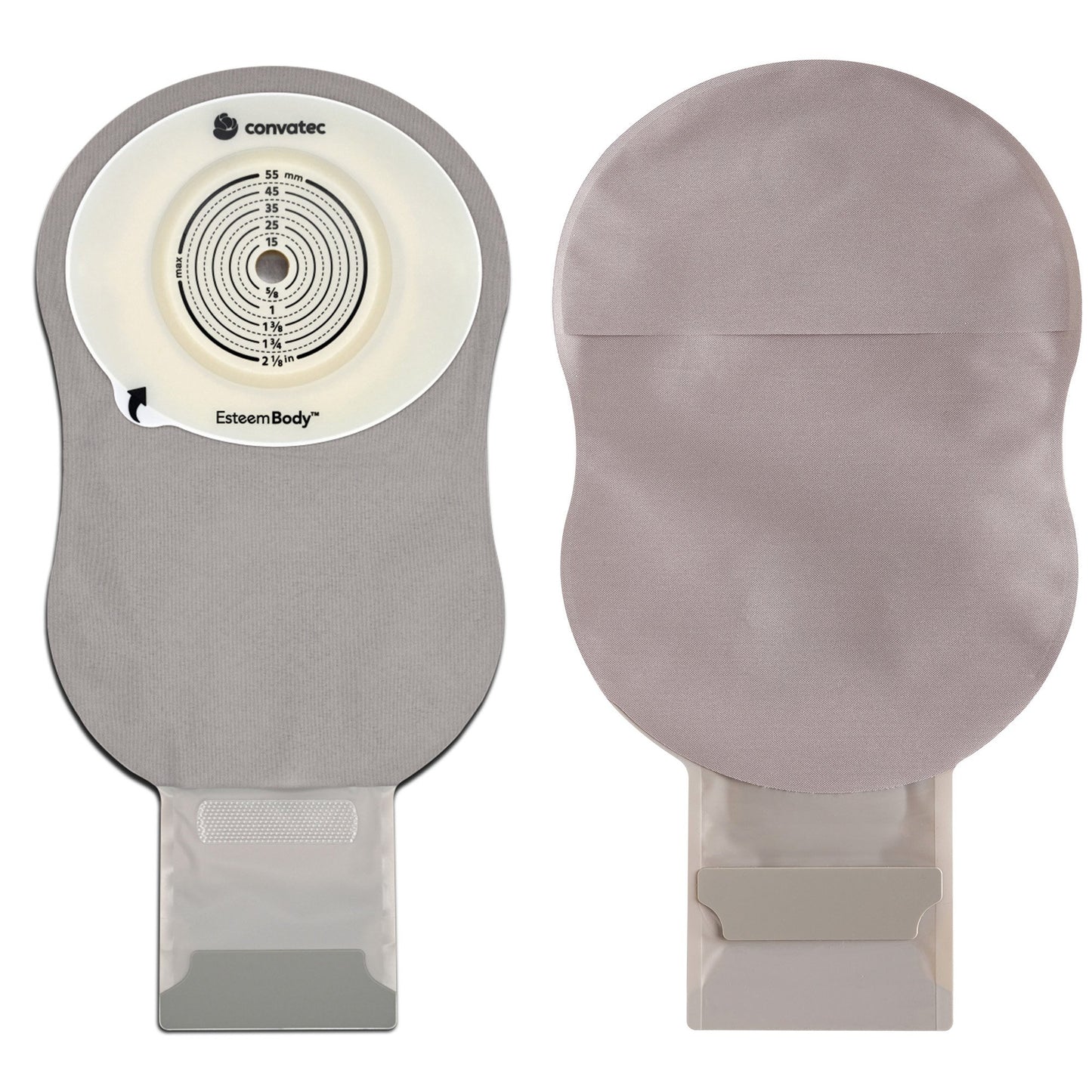 Ostomy Pouch Esteem Body™ One-Piece System 11 Inch Length Deep Convex, Pre-Cut 10 to 45 mm Stoma Drainable 423665