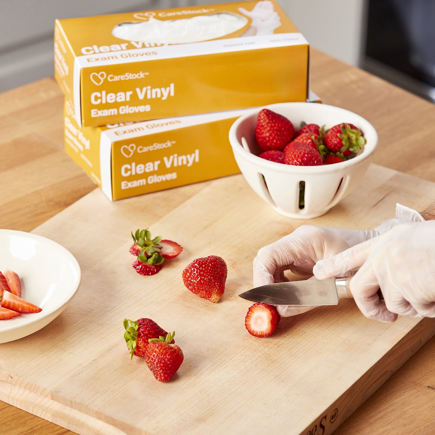 CareStock™ Vinyl Exam Glove, Small, Ivory CS2592