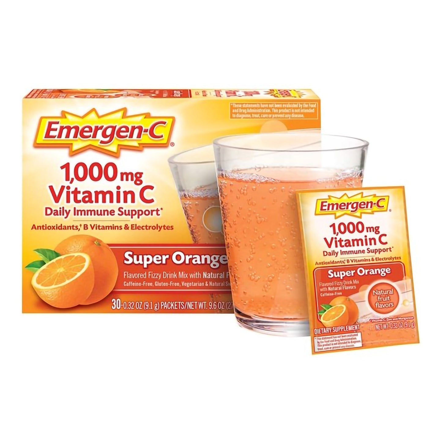 Emergen-C® Vitamin C Daily Immune Support Drink Mix, Super Orange Flavor 07631430203