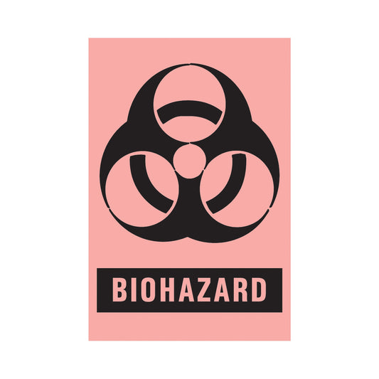 Precision Dynamics Timemed Pre-Printed Label, Biohazard, 2 x 3 Inch BH-405, RL