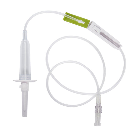 Secondary IV Administration Set ICU Gravity Without Ports 15 Drops / mL Drip Rate Without Filter 34 Inch Tubing Solution - 1422928