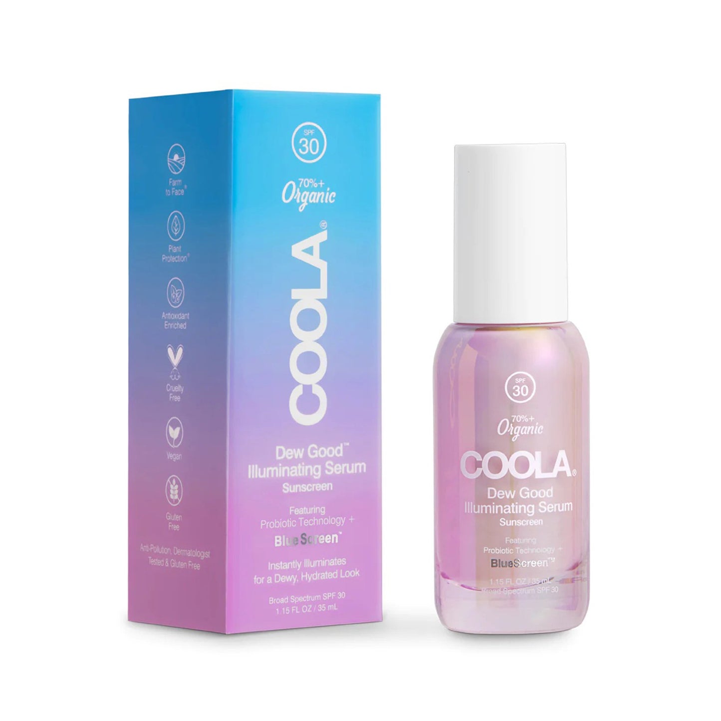 Sunscreen Coola® Dew Good Illuminating Serum SPF 30 Serum 1.15 oz. Pump Bottle CL10452