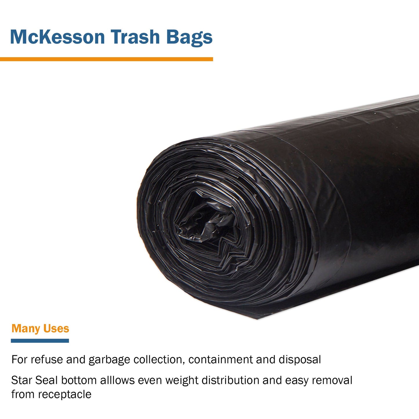 McKesson Super Heavy Duty Trash Bag, Black, 56 gal. SL4347150K