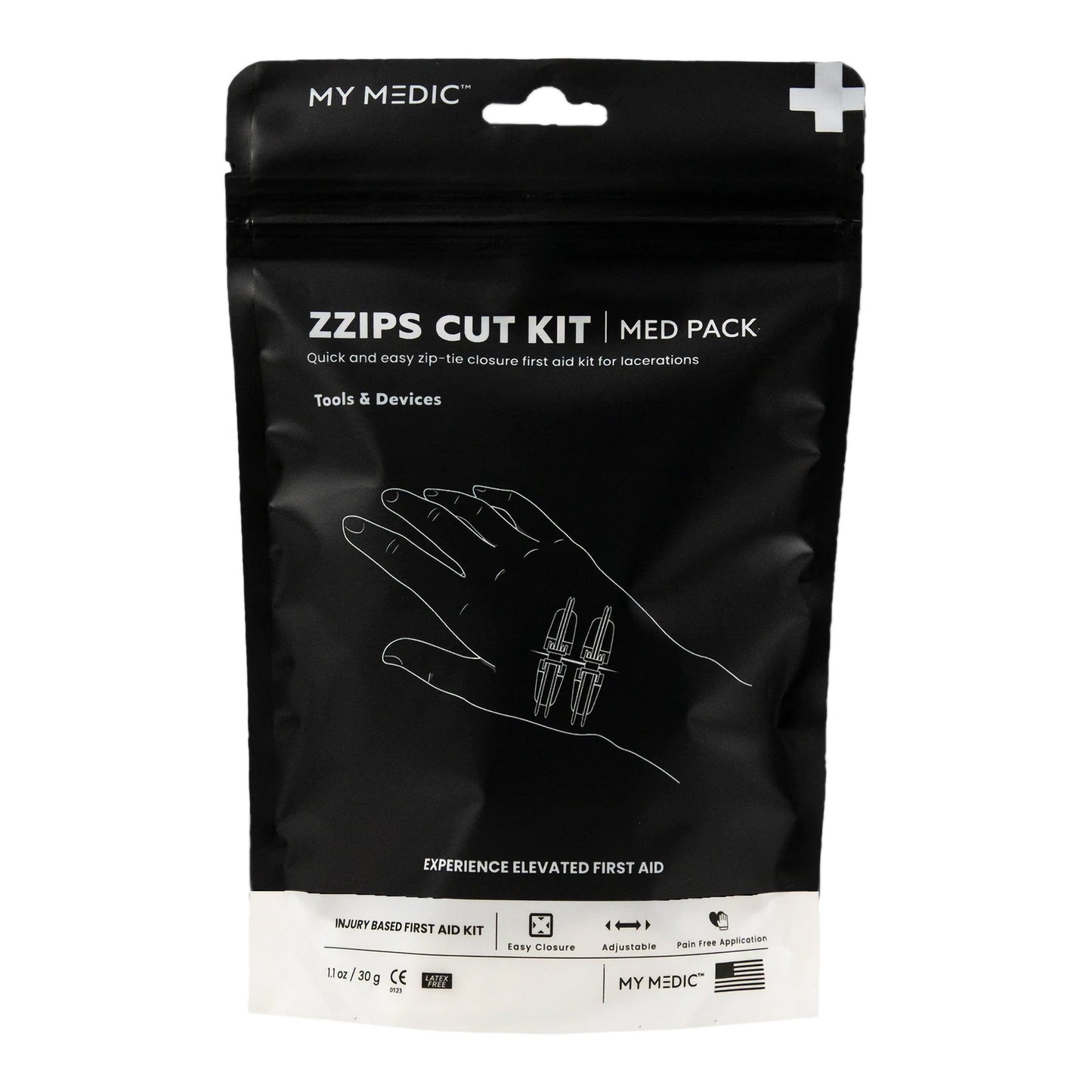 Med Packs™ Zzips First Aid Kit for Cuts, Lacerations in Portable Pouch MM-SPL-MD-PK-ZZIP-CUT-EA