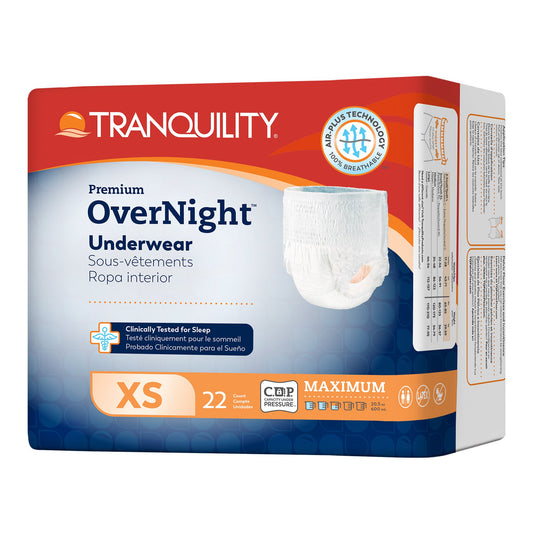 Unisex Adult Absorbent Underwear Tranquility® Premium OverNight™ Pull On with Tear Away Seams X-Small Disposable Heavy Absorbency - 2113