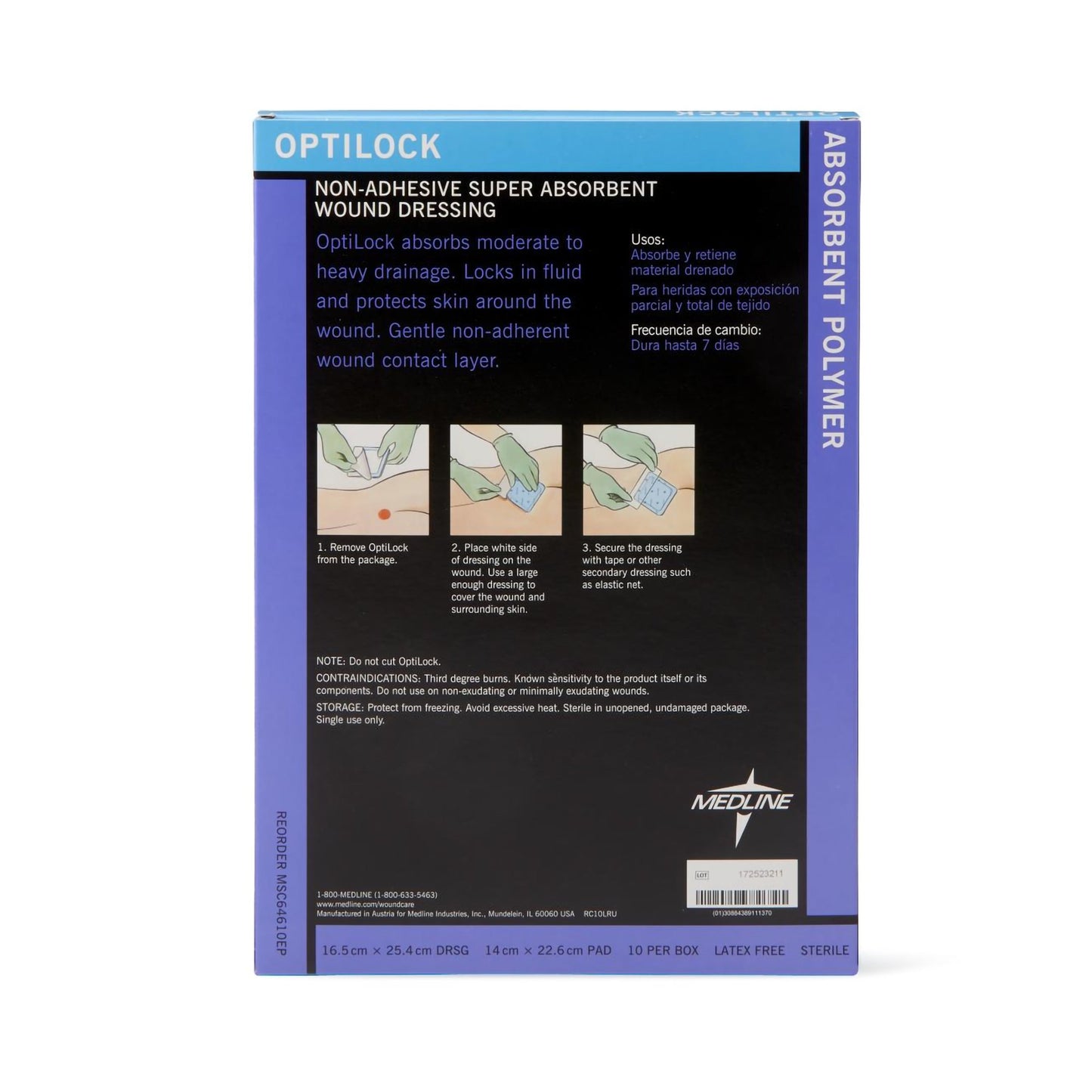 Optilock Nonadherent Dressing, 6½ x 10 Inch MSC64610EP