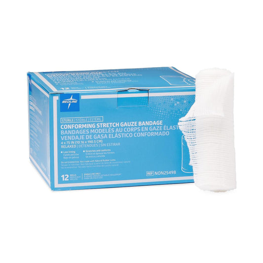 Conforming Bandage Medline 4 Inch X 4-1/10 Yard 1-Ply Sterile 1 per Pack - NON25498